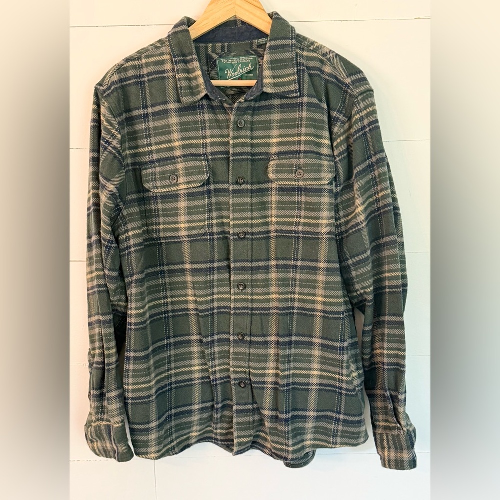 Woolrich Navy and Green Plaid Jacket Size XL